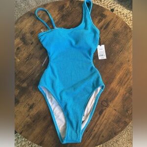 NEW SHADE & SHORE TARGET BRIGHT BLUE ASYMMETRICAL HIGH CUT ONE PIECE SEXY
SWIM S